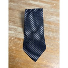 Ferrell Reed for The Foursome Silk Geometric Micro Dot Neck Tie Blue Silver