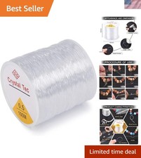 Transparent 0.5mm Elastic Cord Roll - 328 Feet for Elegant Jewelry Making