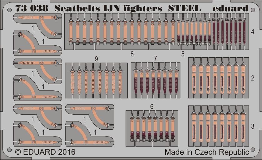 Eduard Accessories 73038 - 1:72 Seatbelts IJN Fighters Steel - Etched Set - New