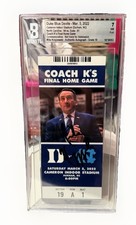 MIKE KRZYZEWSKI Signed (DUKE BLUE DEVILS) Final Home Game Commemorative Ticket