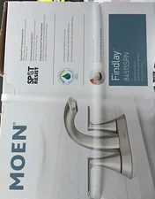 MOEN Findlay 84515SRN Centerset Double-Handle Bathroom Faucet in Spot Resist