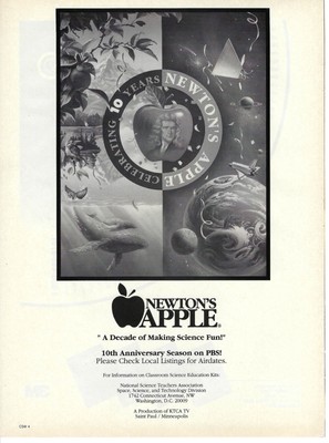 1993 PBS Newton s Apple Science 10th Television TV Show Vintage Print Ad/Poster