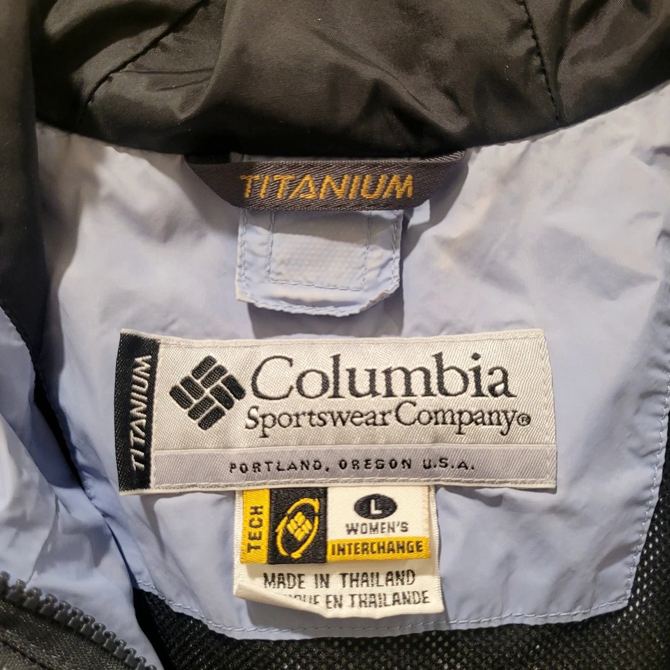 Chaqueta Columbia Titanium Mujer Grande Azul Omnitech Con Capucha Cremallera Ventilada Esquí Senderismo Foto 2 de 4