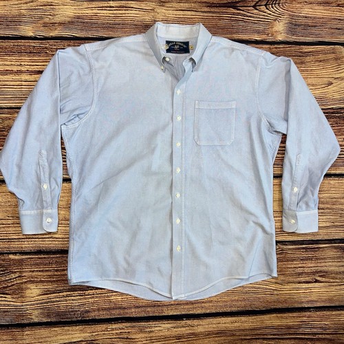 Bills Khakis Herren Classic Fit Hemd Washed Oxford Gr. XL Baumwolle Knopf Blau