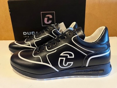 Duca del Cosma Flyer WATERPROOF Nappa Leather Navy Blue White Golf Shoes sz 12