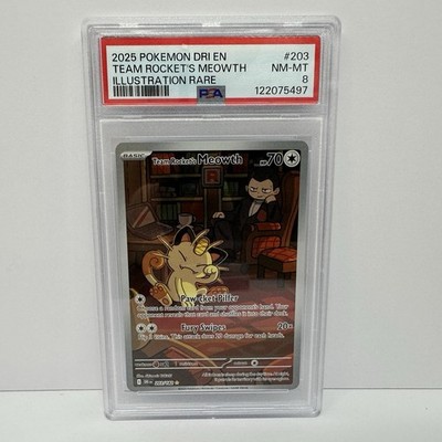 Team Rocket's Meowth 203/182 Sv10: Destined Rivals Holo for