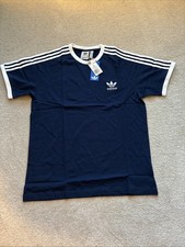 Adidas Men Adicolor Classics 3-Stripes Tee Navy Blue Stripes Large