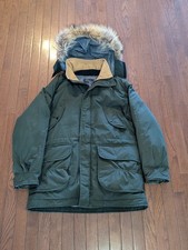 Vintage Canada Goose Snow Goose Parka with Fur Hood and Corduroy Collar Sz M