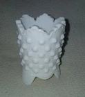 Vintage Fenton Milk Glass Hobnail Footed Toothpick Holder Good!