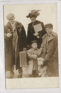 1910 RPPC Postcard Billy Sunday Baseball Player & Evangelist With  Family & Dog