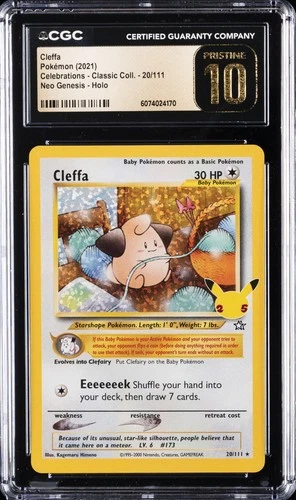 2021 POKEMON CELEBRATIONS CLASSIC COLLECTION #20 CLEFFA CGC 10 PERFECT