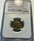 1917-D Buffalo Nickel NGC MS62 nice strike for date nard to find in uncirulated