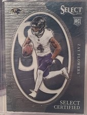 2023 PANINI SELECT ZAY FLOWERS #CRO-ZFL ROOKIE RC SELECT CERTIFIED RAVENS