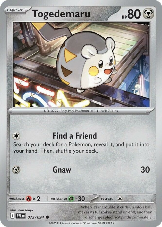 Togedemaru - 073/094 - Common - Near Mint - Mega Evolution - Phantasmal Flames