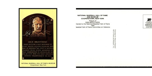 Dan Brouthers 1993 National Baseball Hall of Fame Plaque Postcards #nan EX - Picture 3 of 3