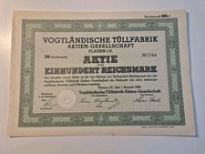Vogtländische Tüllfabrik Aktiengesellschaft Plauen 1939