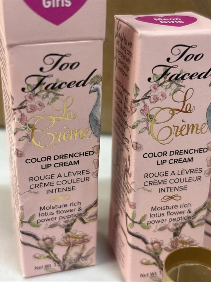 Mini batom 3X Too Faced Mean Girls rosa La Crème 0,05 oz - Imagem 2 de 2