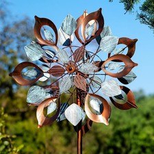 Wind Spinners Outdoor for Yard and Garden, Metal Large Wind Spinner & Sculptu...
