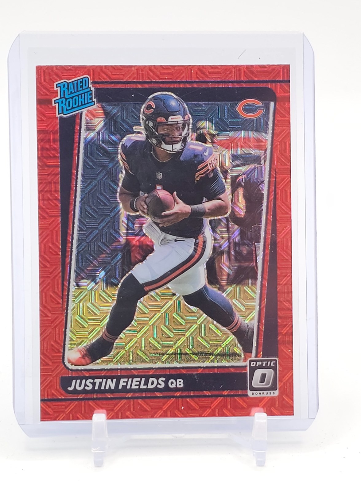 JUSTIN FIELDS 2021 DONRUSS OPTIC RATED ROOKIE RED MOJO #204 BEARS Q5194