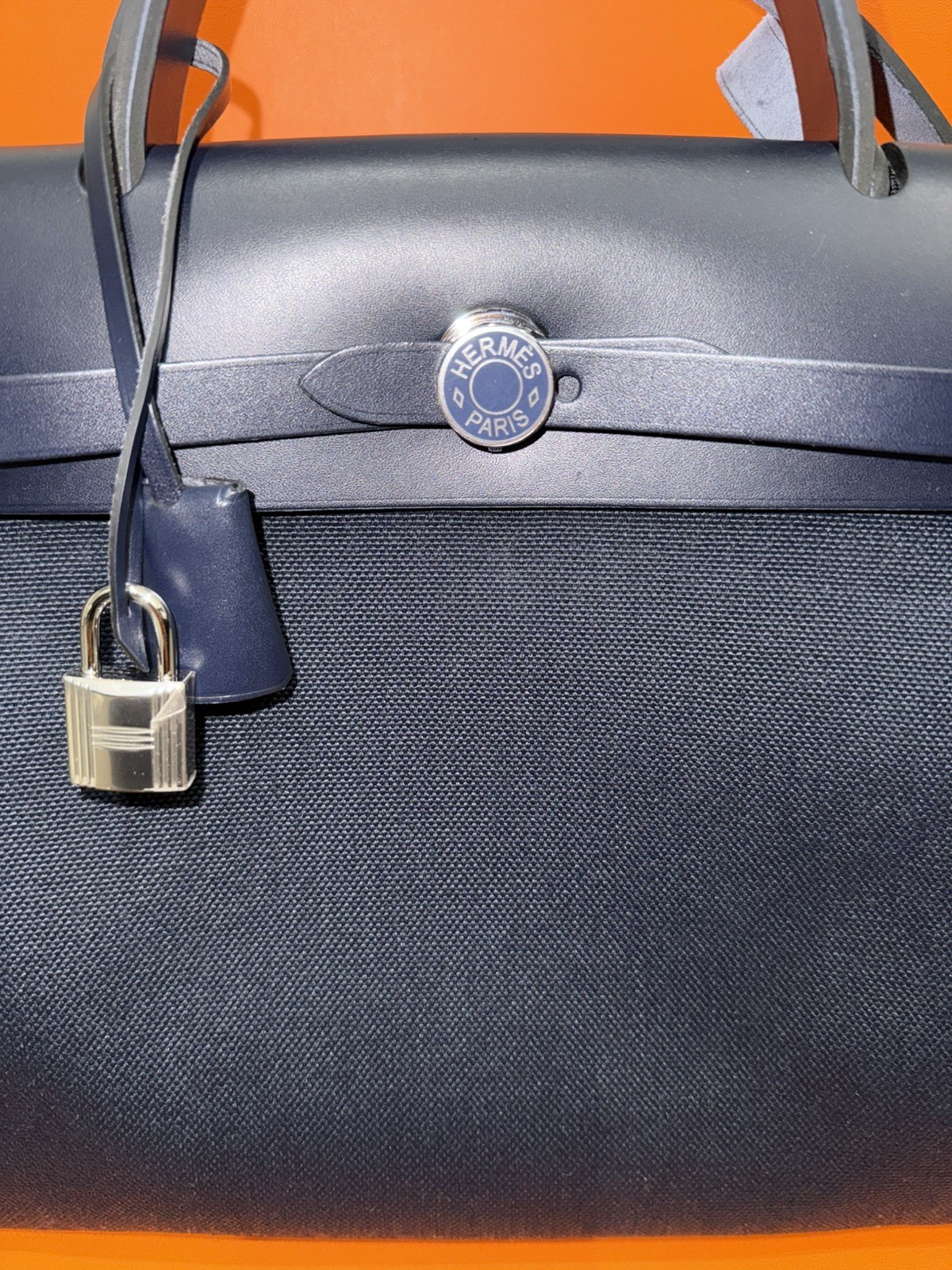 Hermès Herbag Zip 31 Indigo Canvas & Leather Shoulder Bag Full Set Receipt image 3