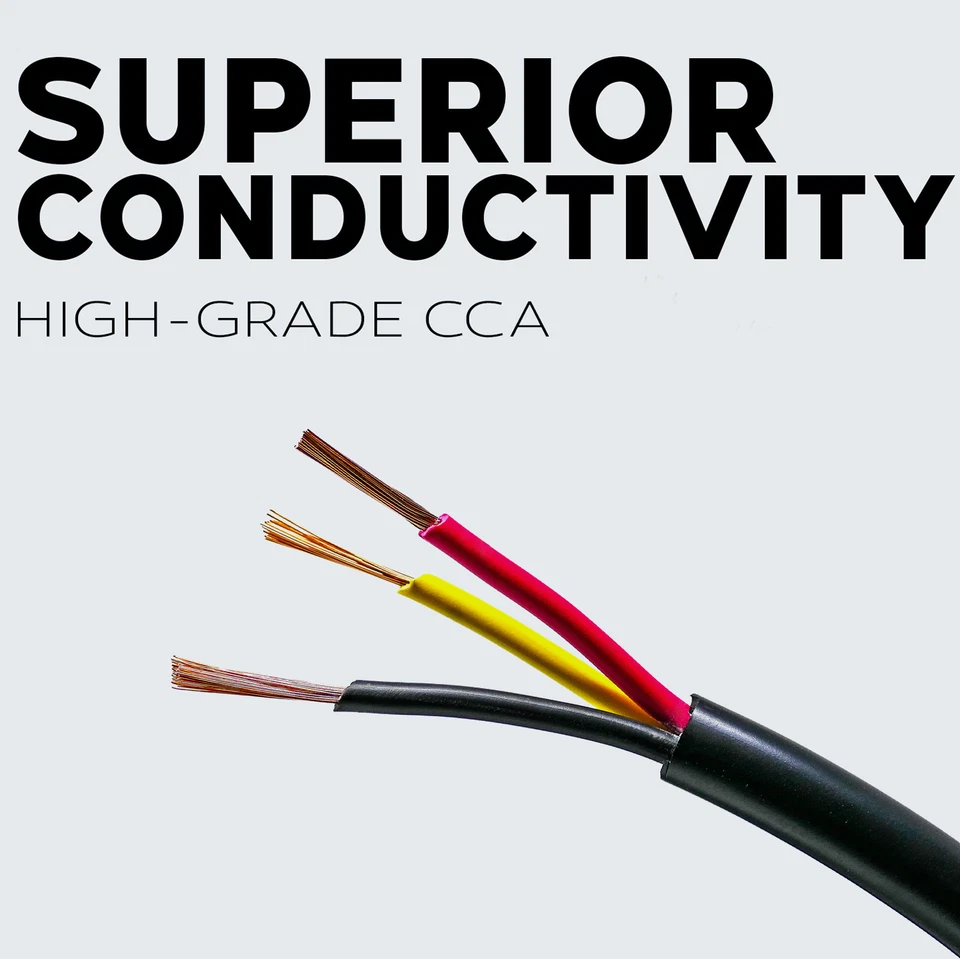 Fio de reboque de 3 vias (100 pés) – Resistente calibre 14 3 condutores isolado trailer - Imagem 2 de 4