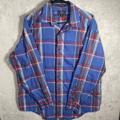 Vintage Arrow Dover Shirt Adult Large Red Blue White Striped USA Men s 2677