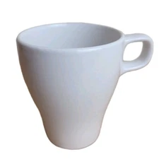 IKEA FÄRGRIK Mug White 8oz Retro Stackable Nesting Tapered Stoneware cup coffee.