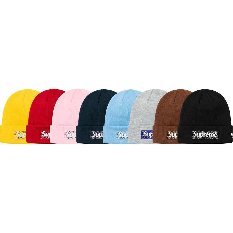 Boîte Supreme x New Era logo Beanie FW19 (FW19BN4) taille unique