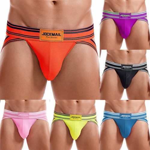 Mens Thong Jockstrap Mesh Sexy Bikini Brief Gay Underwear Thong Us > - Picture 1 of 24