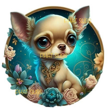 Sublimation Print Big Eyed Chihuahua Ready to Press Heat Transfer