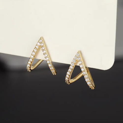 Aretes pavimentados de cristal para mujer circonita cúbica circonita cúbica fasión damas regalo Reino Unido NUEVO - Imagen 2 de 5