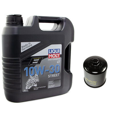 10W30 High Performance Motoröl Set 4 Liter Ölfilter HF303RC für Honda CB CBF FZS