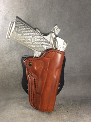 commander custom western holsters 1911 Commander OWB Custom Leather Paddle Holster by ETW Holsters