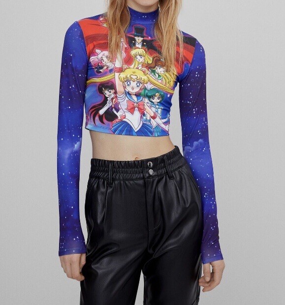 Sailormoon Bershka Collab Anime Manga Multicolour Long