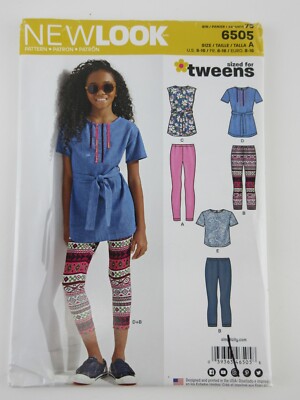 SIMPLICITY NEW LOOK #6505 GIRL & GIRL PLUS TOPS & LEGGINGS SIZE US (8 ...