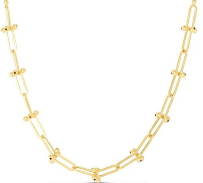 14k Gelbgold 18'' U Link JAX Perlenkette Halskette mit Karabinerverschluss 3 Gramm