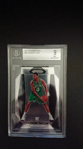 Jayson Tatum Rookie Card, Panini Prizm Rated Mint 9