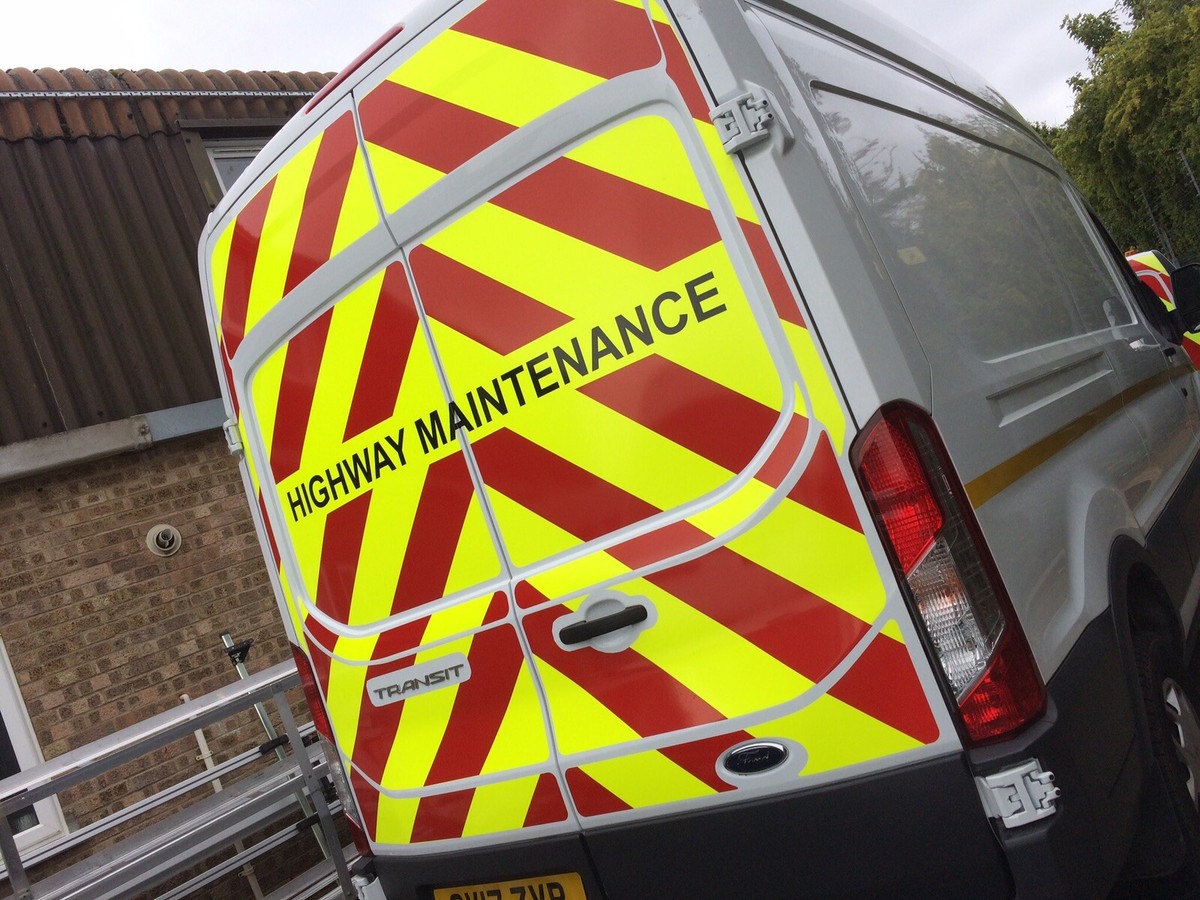 Ford Transit Van Chevron Chapter Reflective Vinyl Stickers 2014