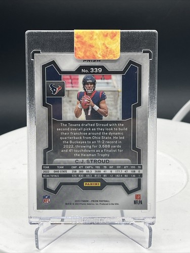 2023 PRIZM NFL CJ STROUD GREEN WAVE PRIZM ROOKIE #339 RC SSP Texans - Picture 2 of 2