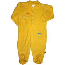 Vtg Carter's Goldfish Terry Cloth Footed Sleeper Baby 6 9 Mos Yellow Fish Unisex