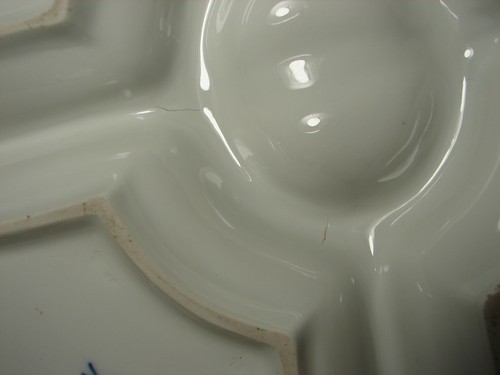 Meissen Hand Painted Porcelain 4-Part Serving Tray Flowers MSS40 Germany 14.75" - Picture 6 of 9