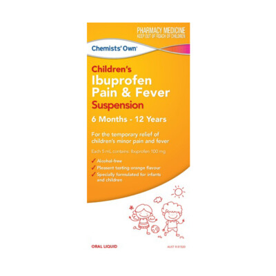 Chemists Own Children’s Ibuprofen Pain & Fever Suspension 6months ...