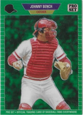 2024 Leaf Pro Set JOHNNY BENCH Reds Green Refractor 4/8