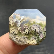 Scenic Moss Agate Cabochon 21x20.5x5mm High Quality 22 ct