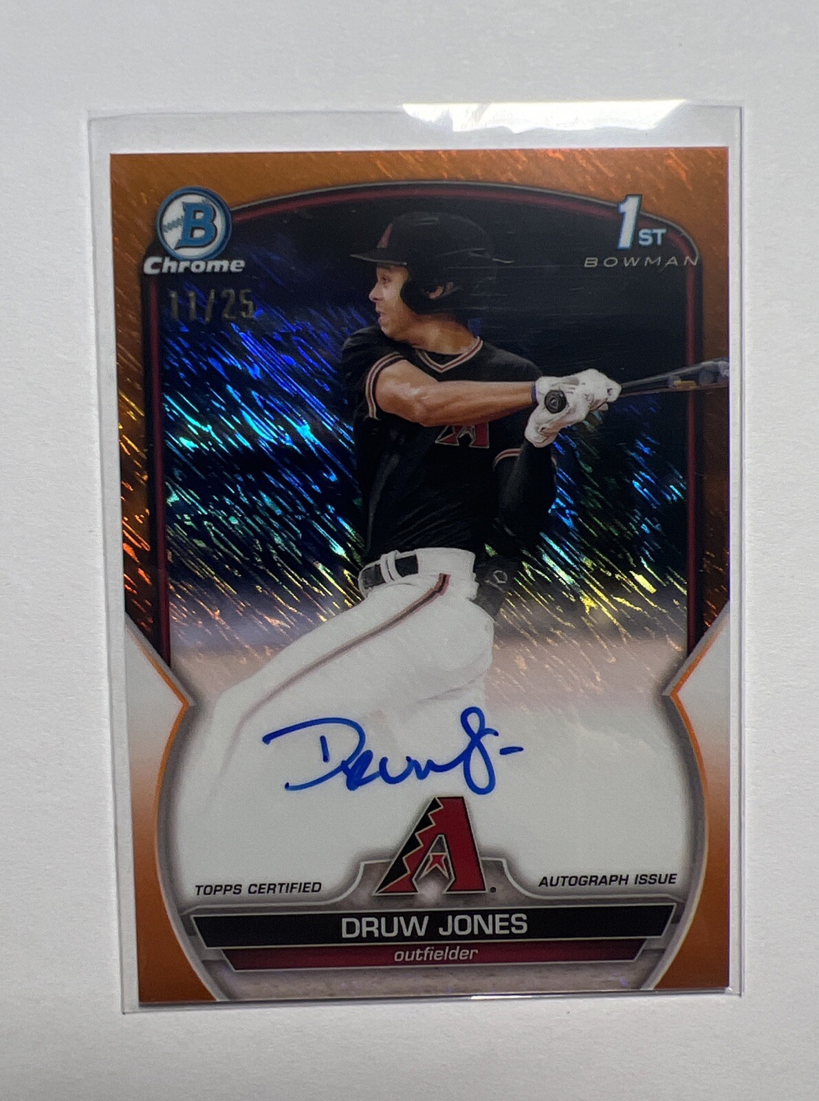 2023 1st Bowman Chrome Druw Jones Auto Orange Shimmer /25 #CPA-DJ