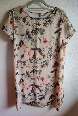 SOMMERKLEID von Only beige geblumt Gr.40-L TOP w.NEU - Bild 1 von 4