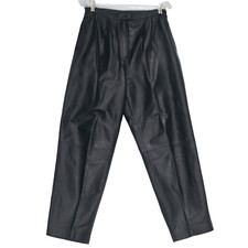 Avanti Leather Pants Black Size 8 High Rise Pleated Vintage Womens Lined