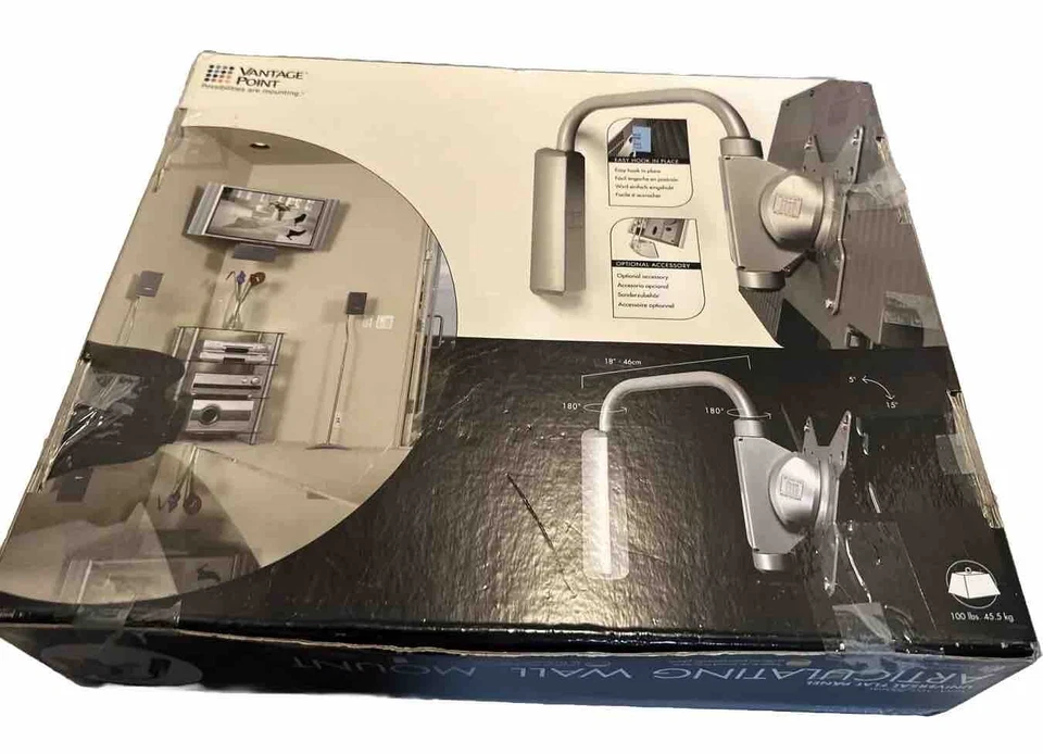 Vantage point AX2AWL01-S 22" to 50" Articulating LCD TV Wall Mount (Silver) - Image 3 of 4