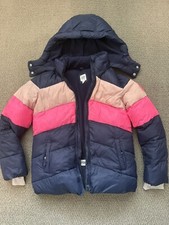 PreOwned GAP Girls Kids Cold Control Colorblock Puff Jacket detachable hood XXL