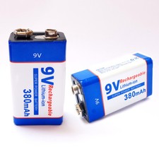 1X BATTERIE 9V PILE BATTERIA RICARICABILE 380MAH - Foto 2